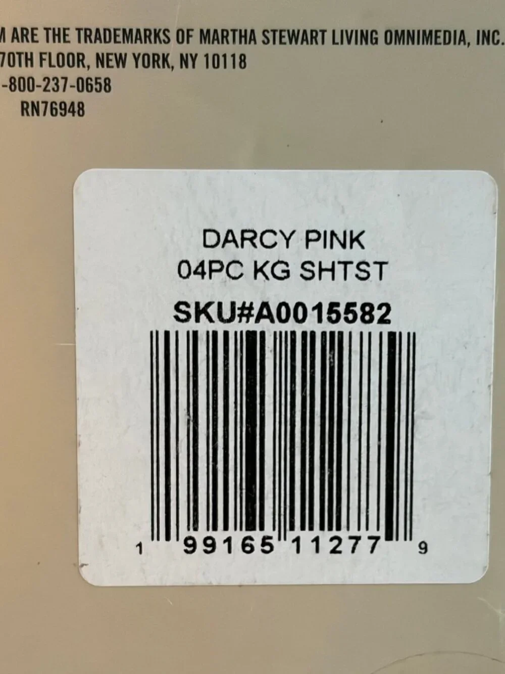 Martha Stewart KING Size DARCY PINK FLORAL 100% Cotton Percale Sheet Set